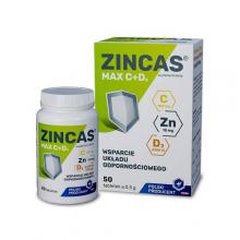 Zdjęcie produktu - ZINCAS MAX cynk C+D3, 50 tabl.