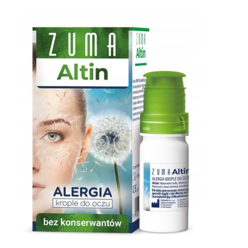 Zdjęcie produktu - Zuma Altin Nawilżające krople do oczu na alergiczne zapalenie spoj&oacute;wek, 10 ml