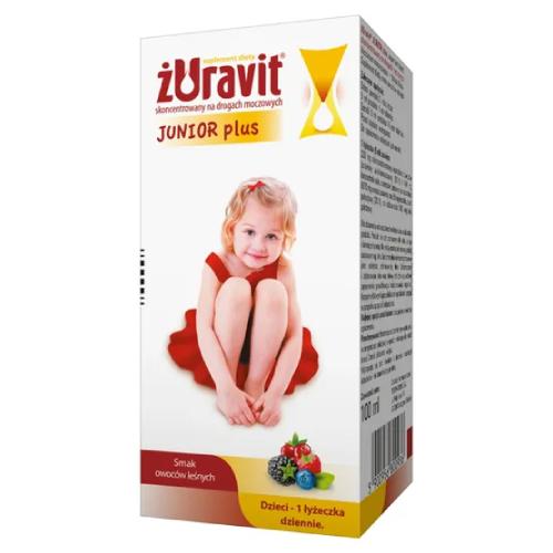 Zdjęcie produktu - Żuravit Junior Plus syrop o smaku owoc&oacute;w leśnych, 110 ml