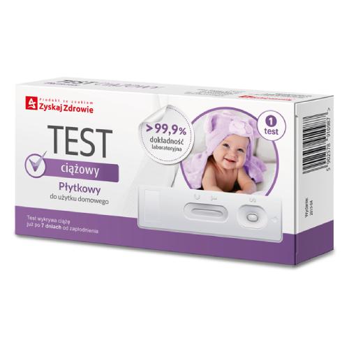 Zdjęcie produktu - ZYSKAJ ZDROWIE Test ciążowy płytkowy, 1szt.