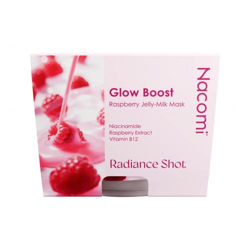 Miniaturka artykułu - Nacomi Glow Boost Raspberry Jelly-Milk Maska do twarzy, 80 ml