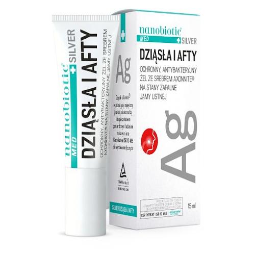 Miniaturka artykułu - Nanobiotic Med Plus Silver Dziąsła i Afty żel, 15ml