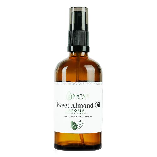 Miniaturka artykułu - NATUR PLANET Olej ze słodkich migdał&oacute;w Aroma - zielona herbata, 100ml