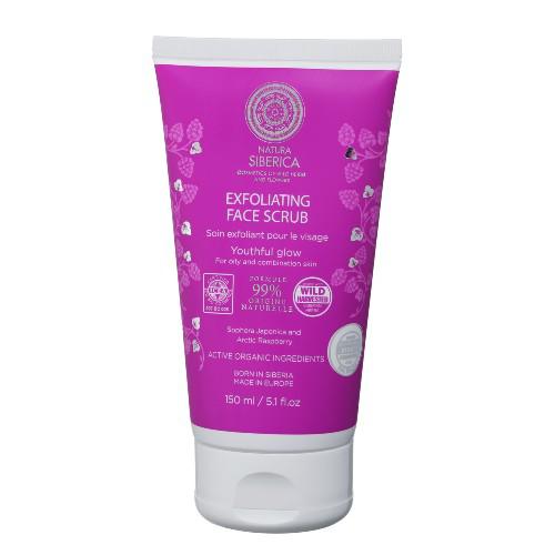 Miniaturka artykułu - Natura Siberica Złuszczający scrub do twarzy- Młodzieńczy blask, 150ml