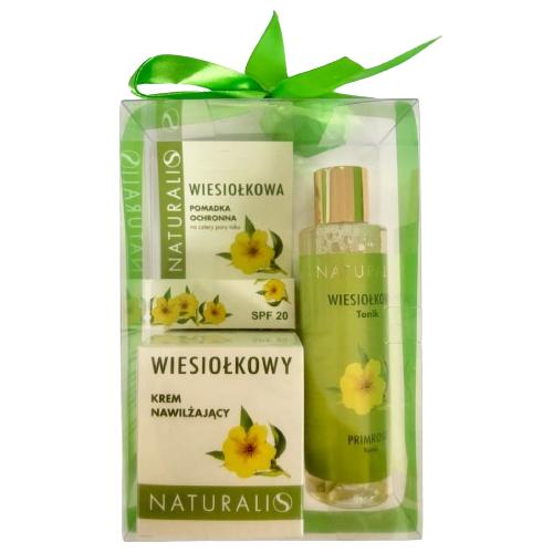 Miniaturka artykułu - NATURALIS Zestaw wiesiołkowy: Krem nawilżający, 50 ml + Tonik, 200 ml + Pomadka ochronna, 3,6 g