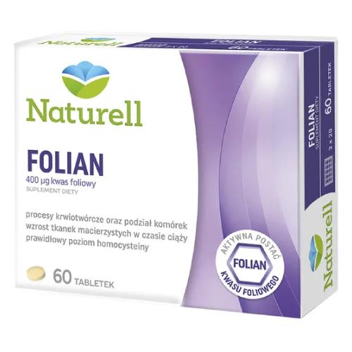 Miniaturka artykułu - Naturell Folian kwas foliowy 400 &micro;g, 60 tabl.