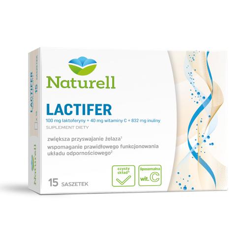 Miniaturka artykułu - Naturell Lactifer z laktoferyną, witaminą C i inuliną, 15 sasz.