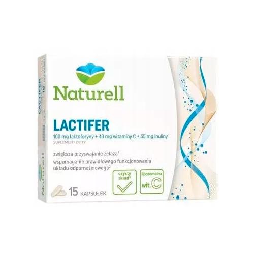 Miniaturka artykułu - Naturell Lactifer z laktoferyną, witaminą C i inuliną, 15 kaps.