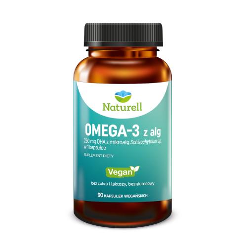 Miniaturka artykułu - NATURELL Omega-3 z alg, 90kaps.
