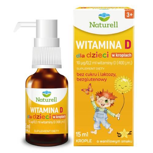 Miniaturka artykułu - Naturell Witamina D dla dzieci w kroplach, 15 ml