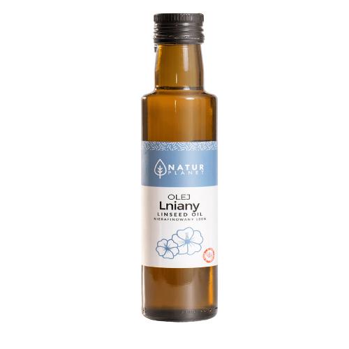 Miniaturka artykułu - NaturPlanet Olej Lniany Nierafinowany - 500ml