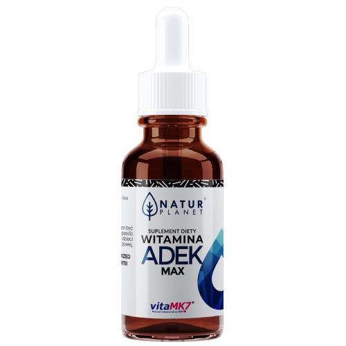 Miniaturka artykułu - NaturPlanet Witamina A+D+E+K MAX krople, 30ml