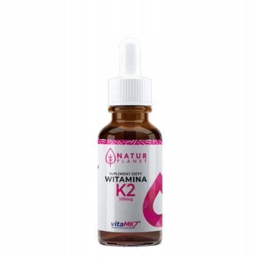 Miniaturka artykułu - NaturPlanet Witamina K2 krople, 30ml