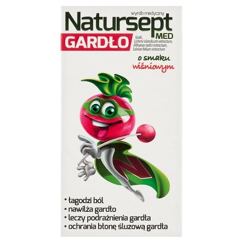 Miniaturka artykułu - NATURSEPT MED GARDŁO Lizaki wiśniowe, 6 sztuk