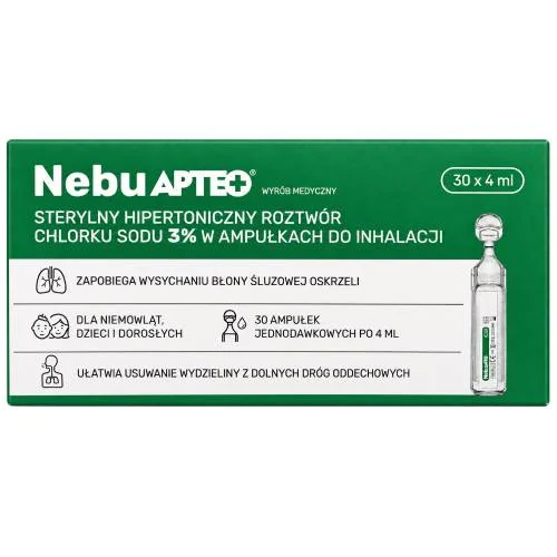 Miniaturka artykułu - Nebu Apteo Hipertoniczny roztw&oacute;r 3% NaCl  do inhalacji, 30 x 4 ml