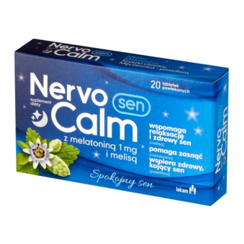 Miniaturka artykułu - NervoCalm Sen z melatoniną 1mg i melisą, 20 tabletek powlekanych