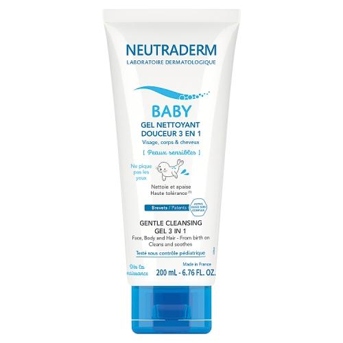 Miniaturka artykułu - NEUTRADERM BABY Łagodny żel myjący 3w1, 200ml KR&Oacute;TKA DATA 30.06.2024