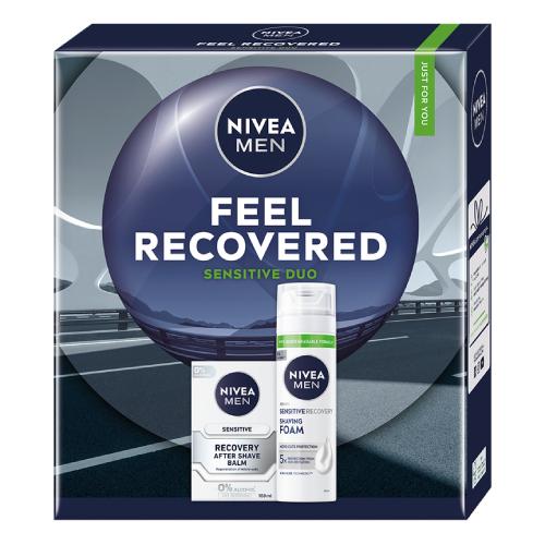 Miniaturka artykułu - Nivea Men Feel Recovery Sensitive Duo dla mężczyzn (Pianka do golenia, 200 ml + Balsam do golenia, 100 ml)