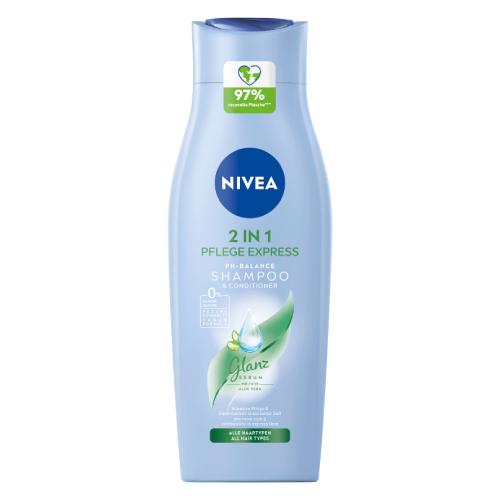 Miniaturka artykułu - NIVEA 2w1 Pflege Express Pielęgnacyjny szampon do włos&oacute;w z odżywką, 400ml