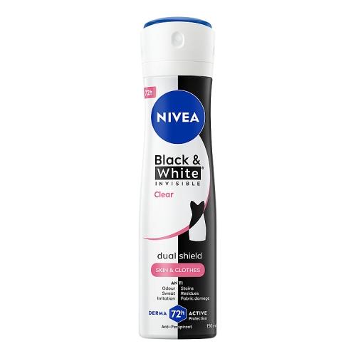 Miniaturka artykułu - NIVEA Antyperspirant WHITE& BLACK Clear, 150ml