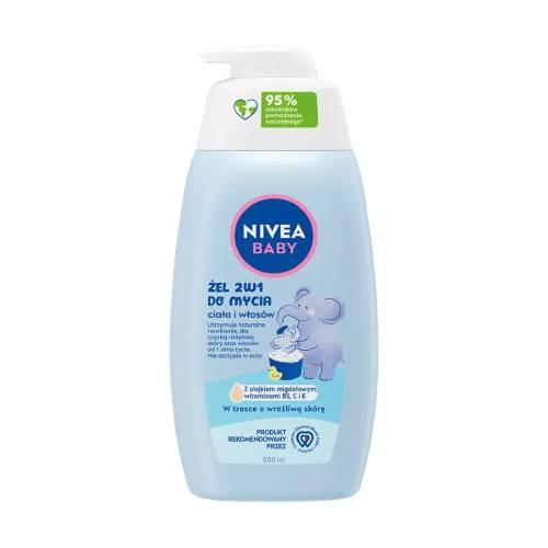 Miniaturka artykułu - NIVEA Baby żel 2w1 do mycia ciała i włos&oacute;w, 500ml