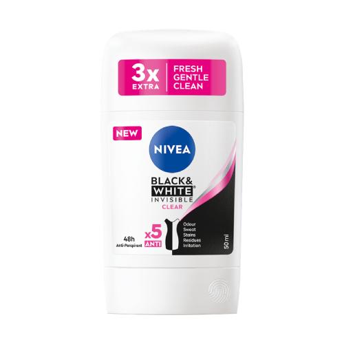 Miniaturka artykułu - Nivea Black&White Invisible Clear Antyperspirant, 50ml