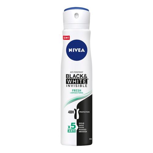 Miniaturka artykułu - NIVEA Black & White Invisible Fresh Antyperspirant spray, 250ml