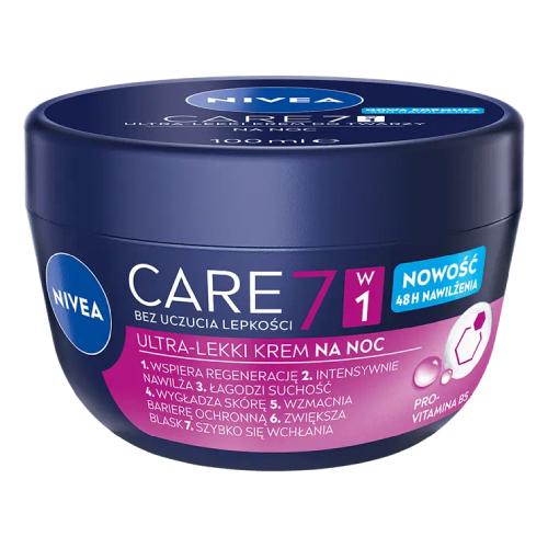 Miniaturka artykułu - NIVEA Care 7w1 Lekki krem do twarzy noc, 100 ml