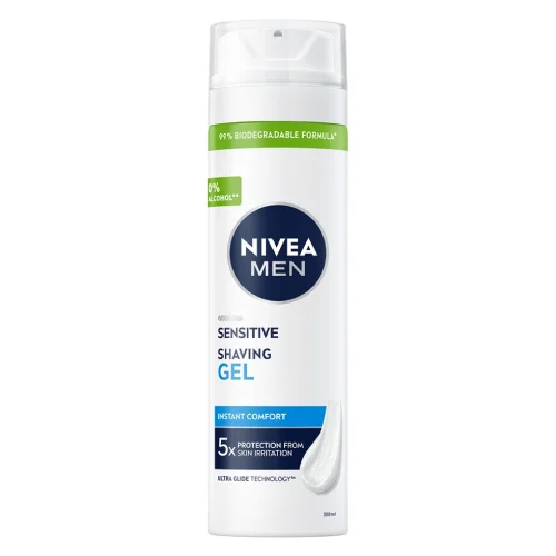 Miniaturka artykułu - NIVEA FOR MEN Żel do golenia sensitive, 200ml