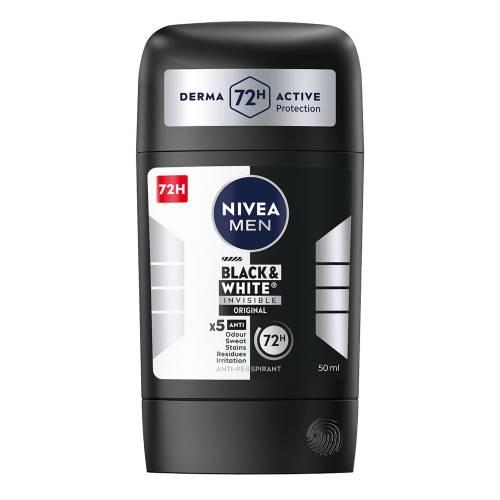 Miniaturka artykułu - Nivea Men Black&White Original Antyperspirant w sztyfcie dla mężczyzn, 50 ml