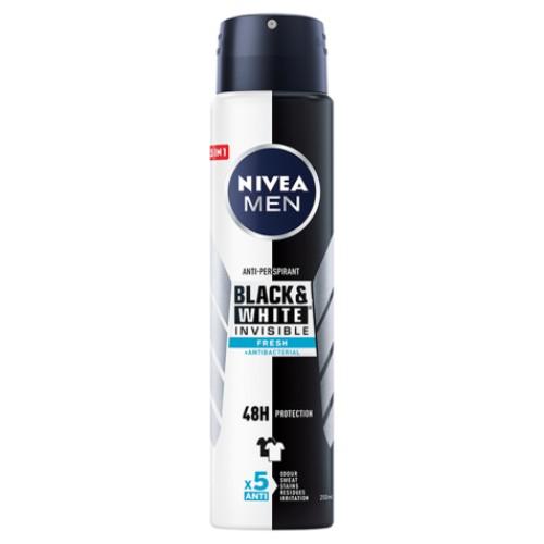 Miniaturka artykułu - NIVEA MEN Black&White Invisible Fresh Antyperspirant w aerozolu, 250ml
