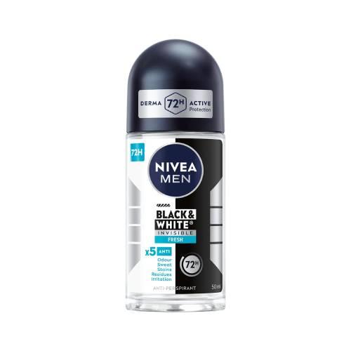 Miniaturka artykułu - Nivea Men Black&White Invisible Fresh antyperspirant w kulce, 50ml