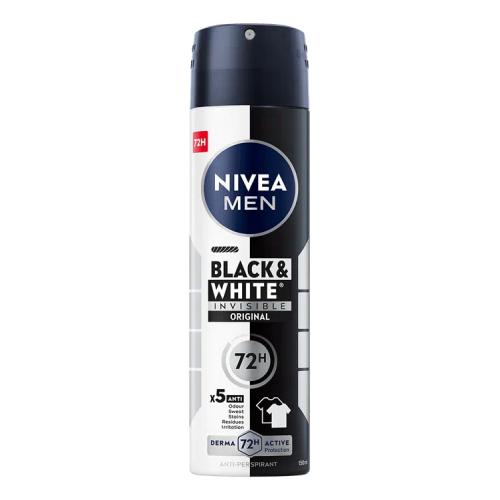 Miniaturka artykułu - NIVEA MEN Black&White Invisible Original Antyperspirant w aerozolu, 150 ml