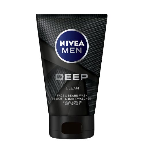 Miniaturka artykułu - NIVEA Men Deep Clean Face&Beard Wash żel do mycia twarzy i brody, 100ml
