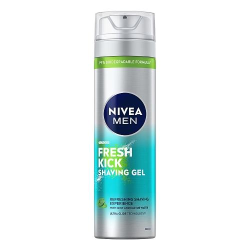 Miniaturka artykułu - Nivea Men Fresh Kick Żel do golenia, 200 ml