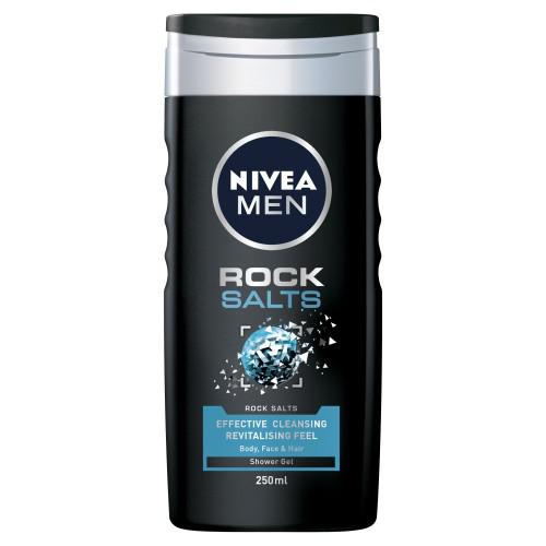 Miniaturka artykułu - NIVEA MEN Rock Salts Żel pod prysznic do ciała i włos&oacute;w, 250ml