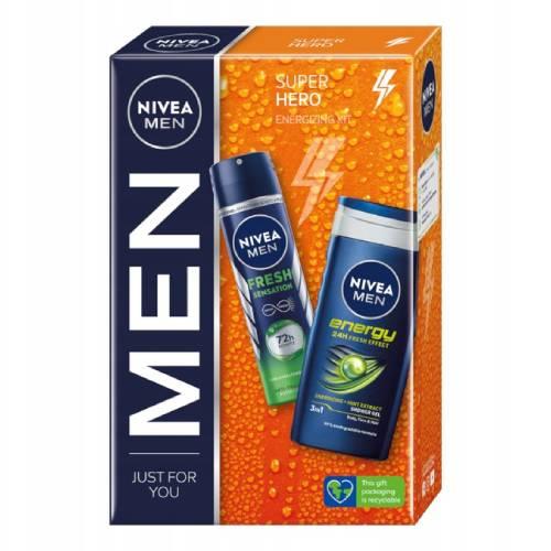 Miniaturka artykułu - NIVEA Zestaw Men Sport Hero (Żel pod prysznic, 250ml + Antyperspirant, 150ml)