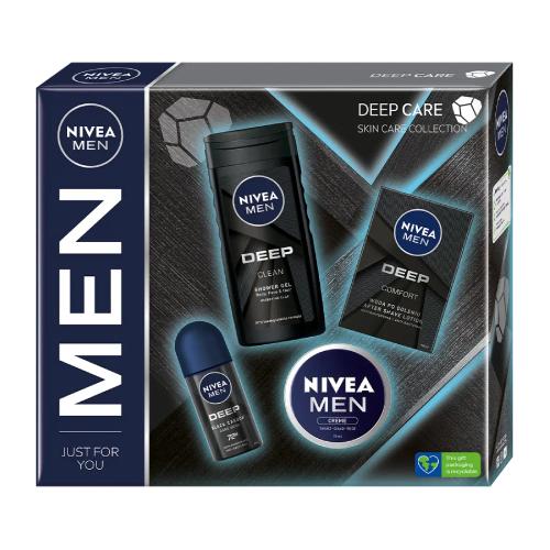 Miniaturka artykułu - NIVEA MEN Zestaw Antyperspirant, 50ml + Woda po goleniu, 100ml + Krem do ciała, 75ml + Żel pod prysznic, 250ml