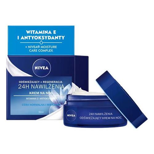 Miniaturka artykułu - NIVEA Nawilżający krem na noc cera normalna i mieszana, 50ml