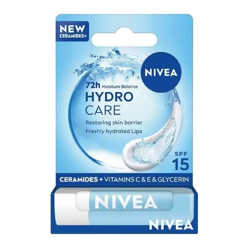 Miniaturka artykułu - Nivea Hydro Care Pomadka ochronna do ust SPF15, 4,8 g