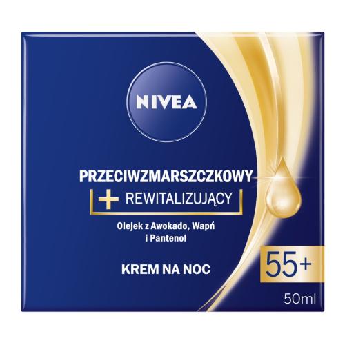Miniaturka artykułu - NIVEA przeciwzmarszczkowy + rewitalizujący na noc 55+, 50ml