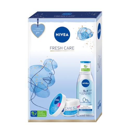 Miniaturka artykułu - NIVEA Zestaw Fresh Care Płyn micelarny 5w1, 200ml + Lekki krem do twarzy odżywczy, 100ml