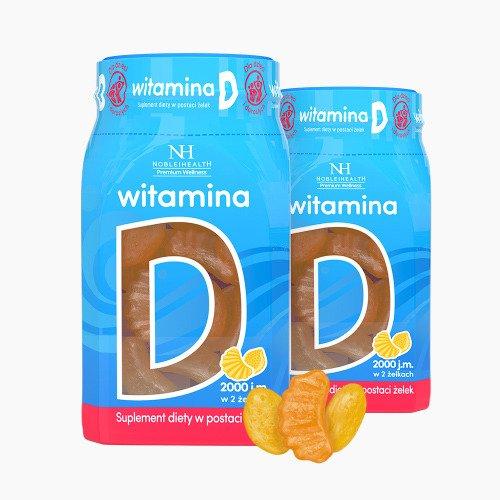 Miniaturka artykułu - NOBLE HEALTH Witamina D żelki 0,025 mg- 2x180g
