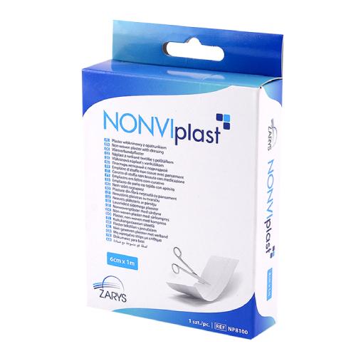 Miniaturka artykułu - NONVIplast Plaster wł&oacute;kninowy z opatrunkiem 6cm x 1m 
