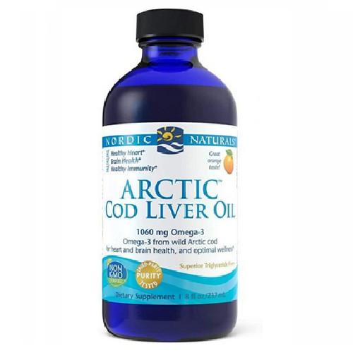 Miniaturka artykułu - NORDIC NATURALS Arctic Cod Liver Oil Tran smak pomarańczowy - 237 ml 