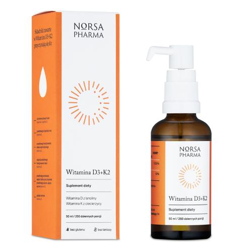 Miniaturka artykułu - NORSA PHARMA Witamina D3 + K2, 50 ml