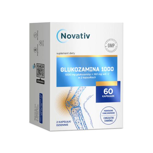 Miniaturka artykułu - Novativ Glukozamina 1000, 60kaps.