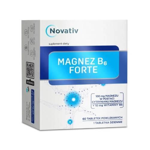 Miniaturka artykułu - Novativ Magnez B6 Forte, 60tabl. powl.