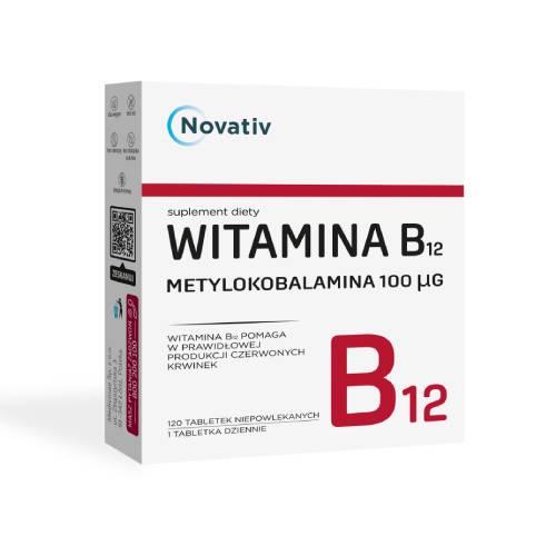 Miniaturka artykułu - Novativ Witamina B12 Metylokobalamina, 100 tabl.