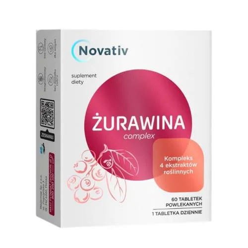 Miniaturka artykułu - Novativ Żurawina Complex, 60 tabletek